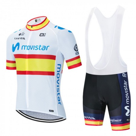 Tenue Cycliste et Cuissard à Bretelles 2020 Movistar Team N002